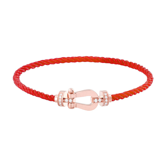 [Pearl Jewelrys]FORCE 10 HALF DIAMOND PINK GOLD RED CORDERI LARGE AND MEDIUM MODEL