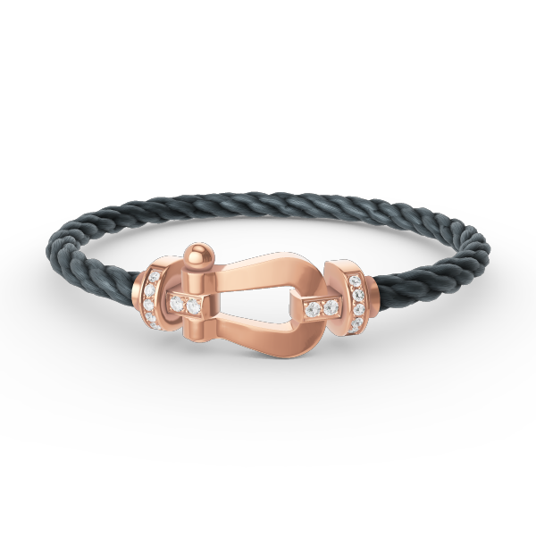 [Pearl Jewelrys]FORCE LARGE HORSESHOE HALF DIAMOND BRACELET ROSE GOLD