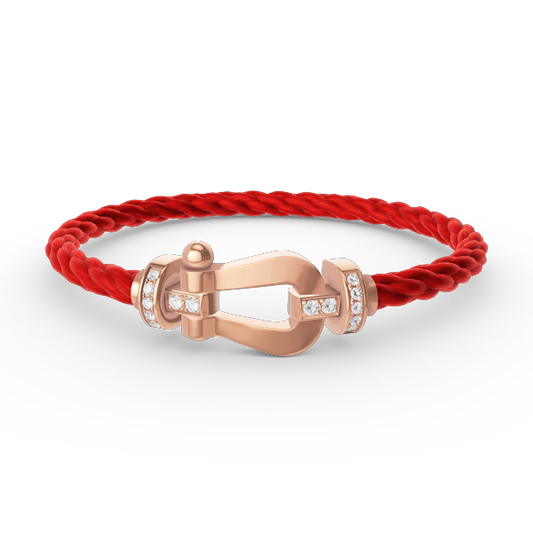 [Pearl Jewelrys]FORCE LARGE HORSESHOE HALF DIAMOND BRACELET ROSE GOLD