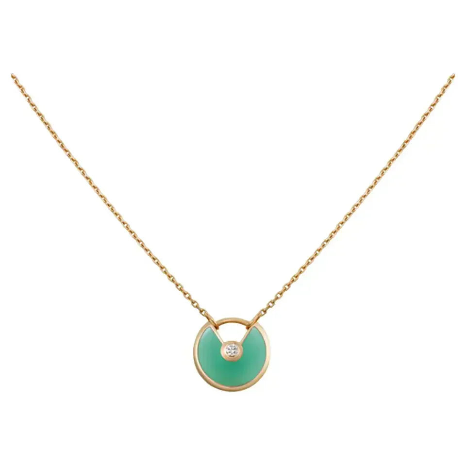 [Pearl Jewelrys]AMULETTE GOLD MALACHITE NECKLACE