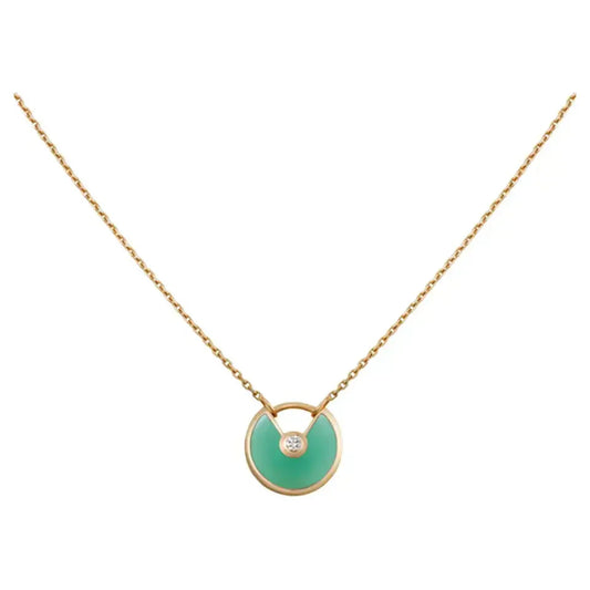 [Pearl Jewelrys]AMULETTE GOLD MALACHITE NECKLACE