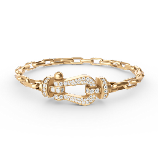 [Pearl Jewelrys]FORCE LARGE HORSESHOE CLASP  METAL BRACELET