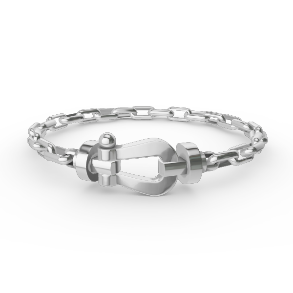 [Pearl Jewelrys]FORCE LARGE HORSESHOE CLASP  METAL BRACELET