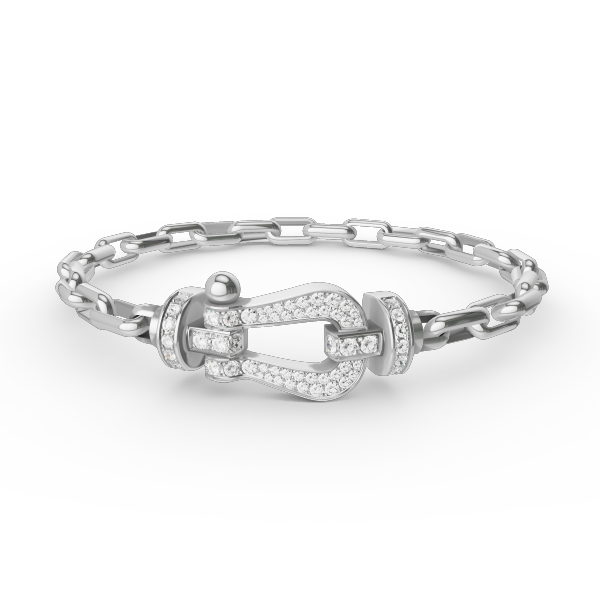 [Pearl Jewelrys]FORCE LARGE HORSESHOE CLASP  METAL BRACELET