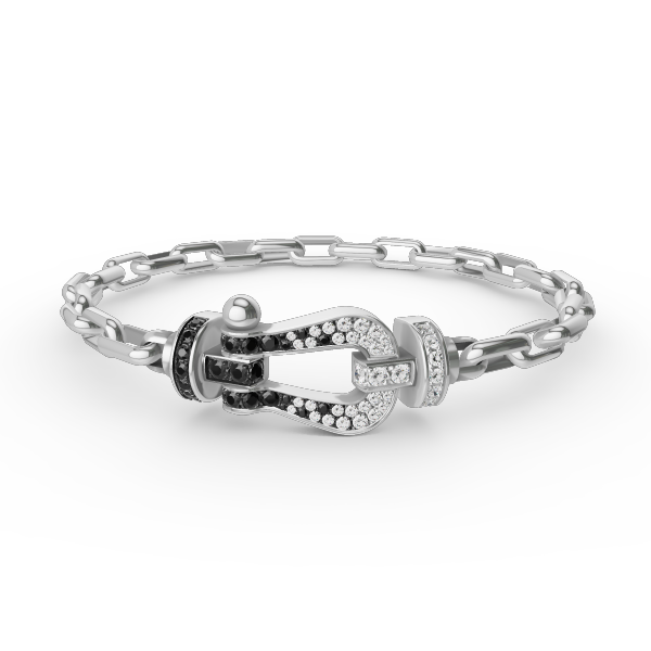 [Pearl Jewelrys]FORCE LARGE HORSESHOE CLASP  METAL BRACELET