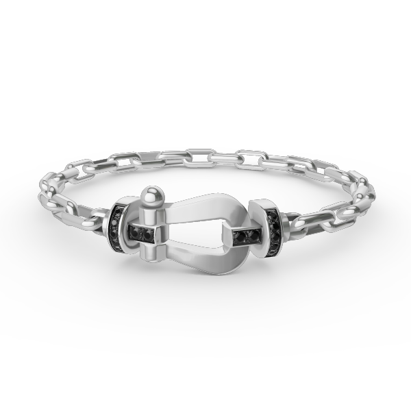 [Pearl Jewelrys]FORCE LARGE HORSESHOE CLASP  METAL BRACELET