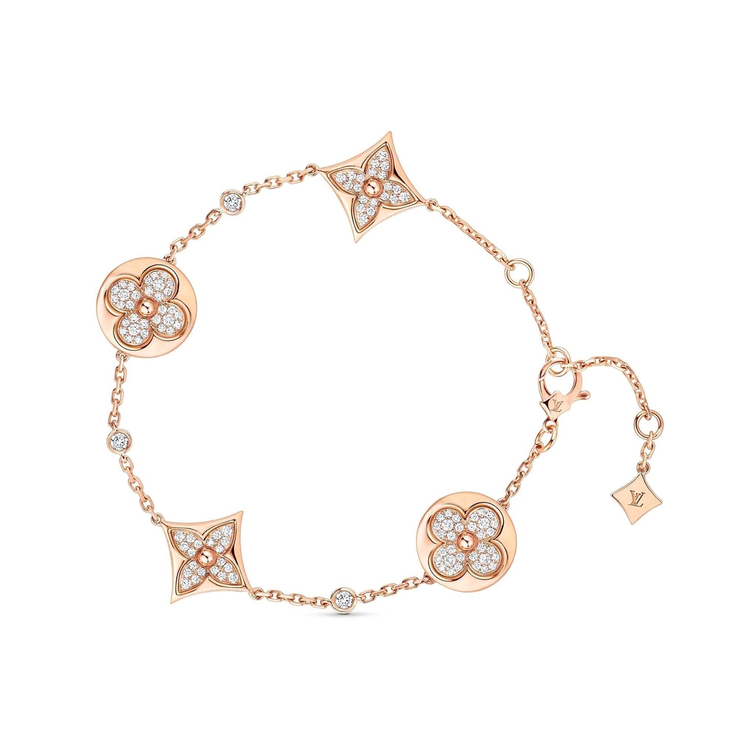 [Pearl Jewelrys]STAR AND SUN 4 MOTIFS GOLD DIAMONDS BRACELET