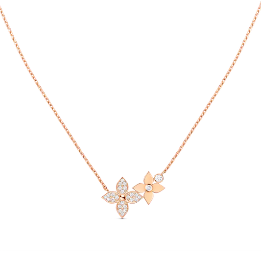 [Pearl Jewelrys]STAR BLOSSOM NECKLACE PINK GOLD DIAMONDS