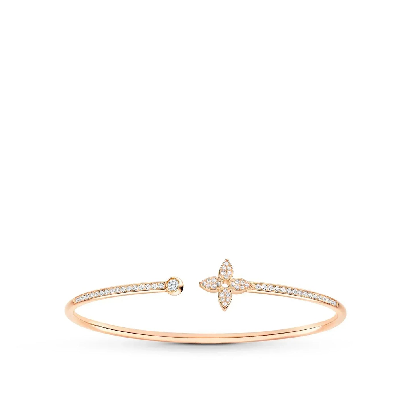 [Pearl Jewelrys]IDYLLE PINK GOLD OPEN BRACELET DIAMOND PAVED