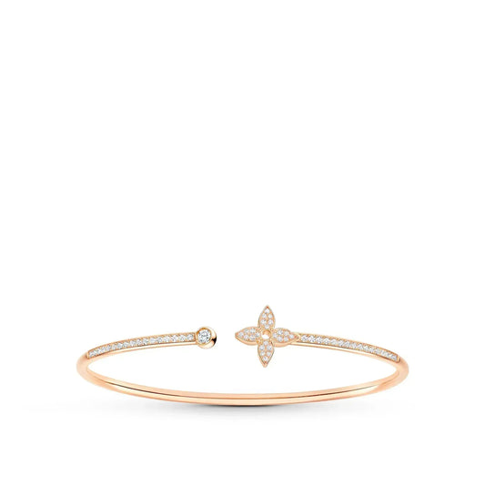 [Pearl Jewelrys]IDYLLE PINK GOLD OPEN BRACELET DIAMOND PAVED