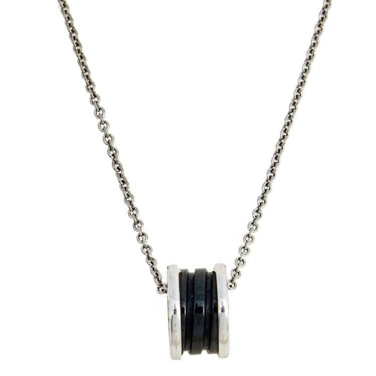 [Pearl Jewelrys]ZERO 1 BLACK CERAMIC SILVER NECKLACE