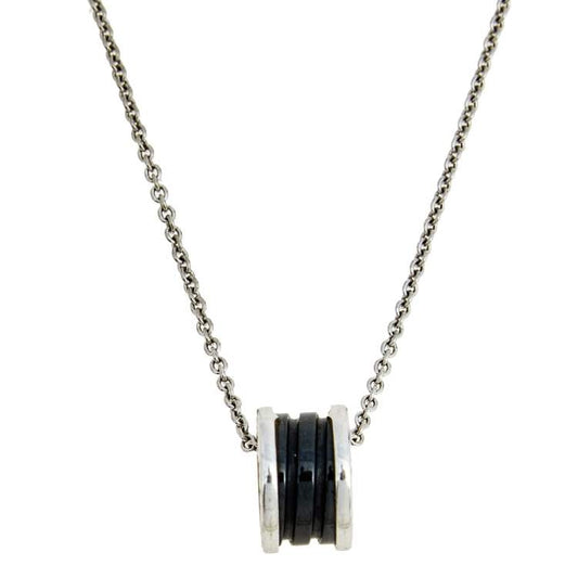 [Pearl Jewelrys]ZERO 1 BLACK CERAMIC SILVER NECKLACE