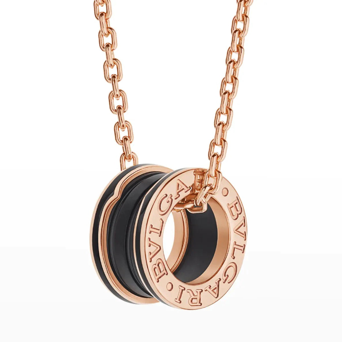 [Pearl Jewelrys]ZERO 1 BLACK CERAMIC PINK GOLD NECKLACE