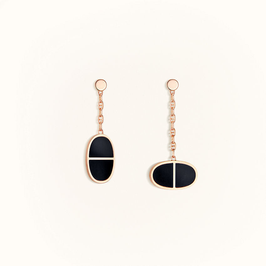 [Pearl Jewelrys]CHAINE VERSO BLACK CERAMIC EARRINGS