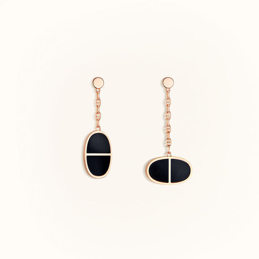 [Pearl Jewelrys]CHAINE VERSO BLACK CERAMIC EARRINGS