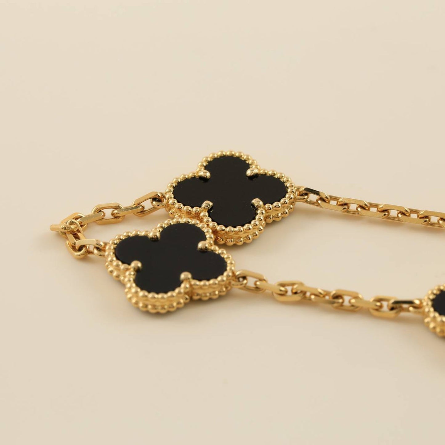 [Pearl Jewelrys]CLOVER  5 MOTIFS BLACK ONYX BRACELET