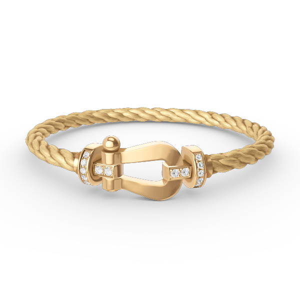 [Pearl Jewelrys]FORCE LARGE HORSESHOE HALF DIAMOND BRACELET GOLD