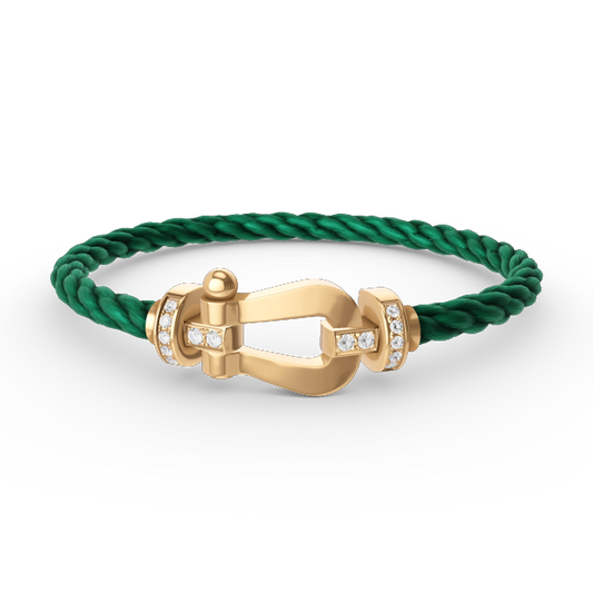 [Pearl Jewelrys]FORCE LARGE HORSESHOE HALF DIAMOND BRACELET GOLD