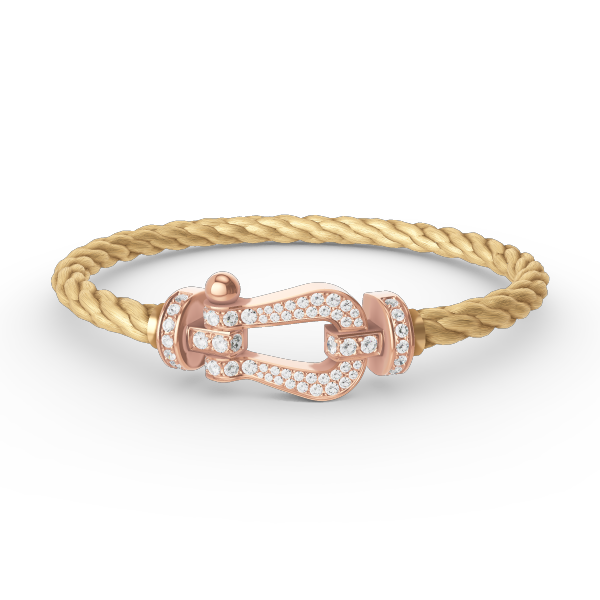 [Pearl Jewelrys]FORCE LARGE HORSESHOE FULL DIAMOND BRACELET ROSE GOLD