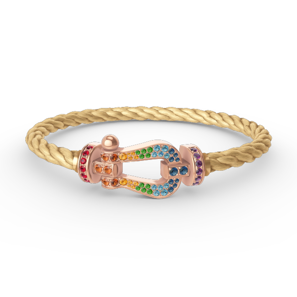 [Pearl Jewelrys]FORCE LARGE HORSESHOE  COLORED DIAMOND BRACELET ROSE GOLD