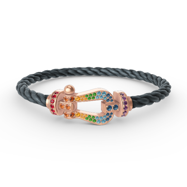 [Pearl Jewelrys]FORCE LARGE HORSESHOE  COLORED DIAMOND BRACELET ROSE GOLD