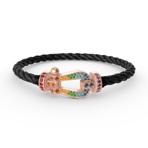 [Pearl Jewelrys]FORCE LARGE HORSESHOE  COLORED DIAMOND BRACELET ROSE GOLD