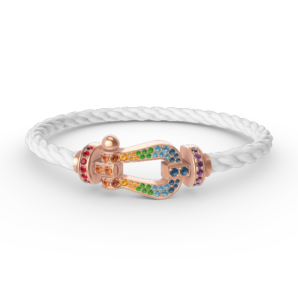 [Pearl Jewelrys]FORCE LARGE HORSESHOE  COLORED DIAMOND BRACELET ROSE GOLD