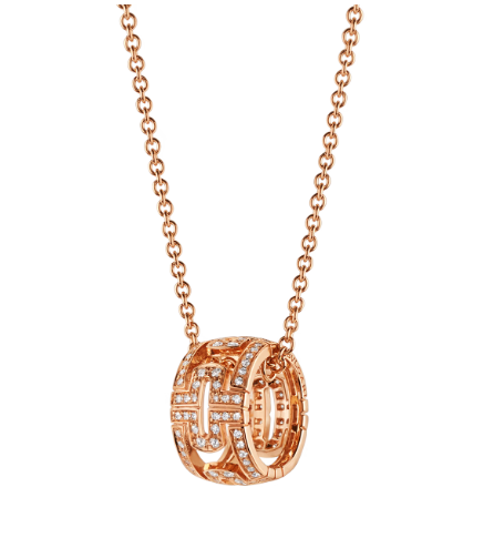 [Pearl Jewelrys]PARENTESI NECKLACE PINK GOLD DIAMOND