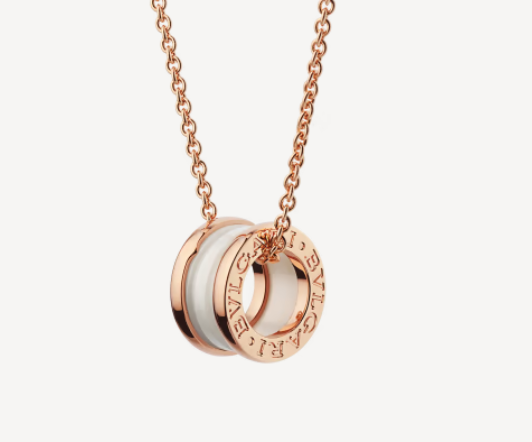 [Pearl Jewelrys]ZERO 1 WHITE CERAMIC PINK GOLD NECKLACE