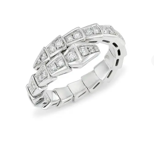 [Pearl Jewelrys]SERPENTI RING SILVER DIAMOND PAVED 4MM