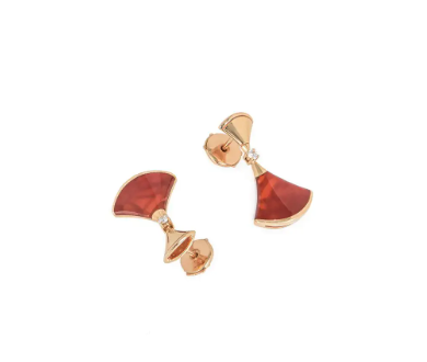 [Pearl Jewelrys]DREAM Carnelian PINK GOLD EARRINGS