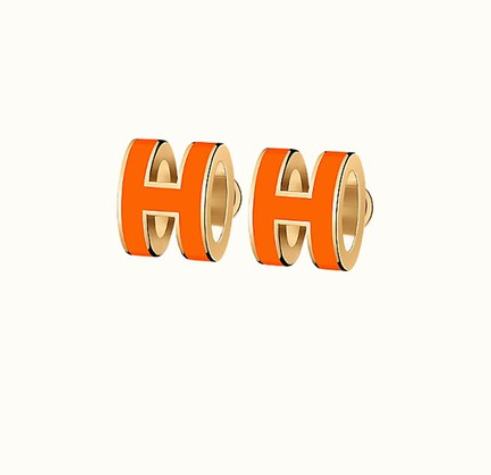 [Pearl Jewelrys]MINI POP H EARRINGS ORANGE