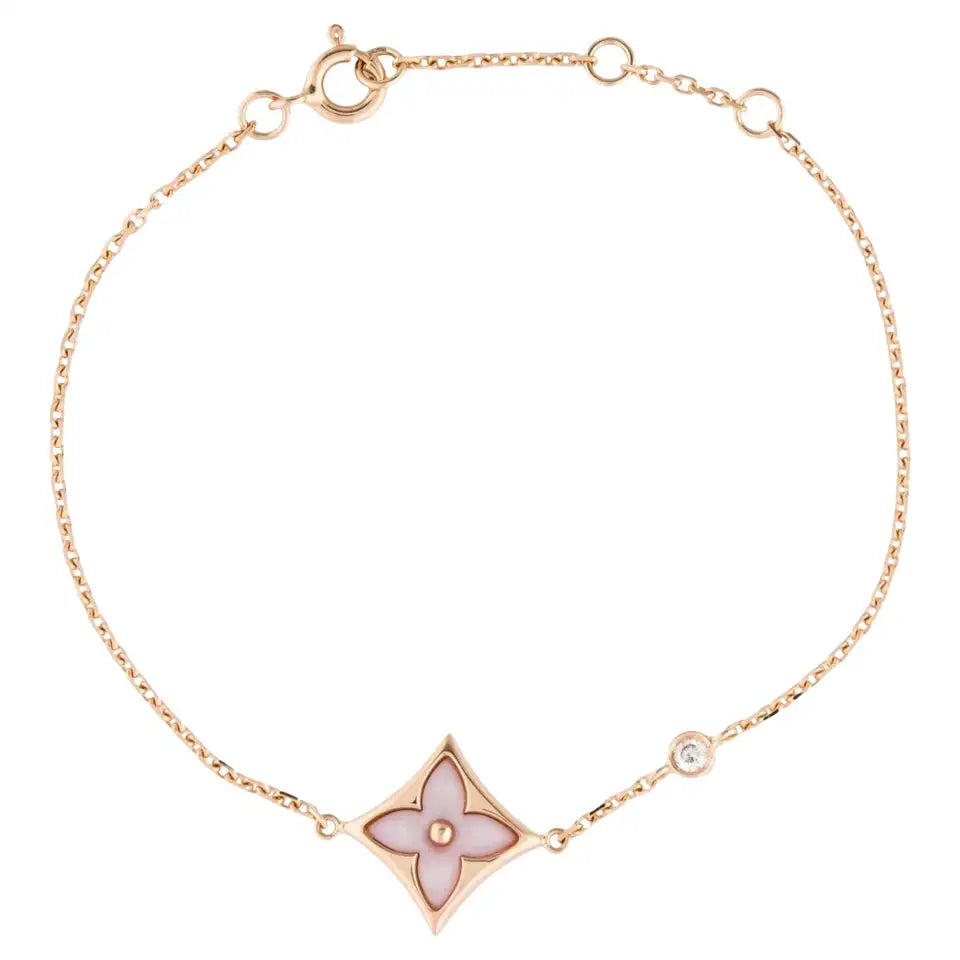 [Pearl Jewelrys]STAR 1 DIAMOND PINK GOLD BRACELET