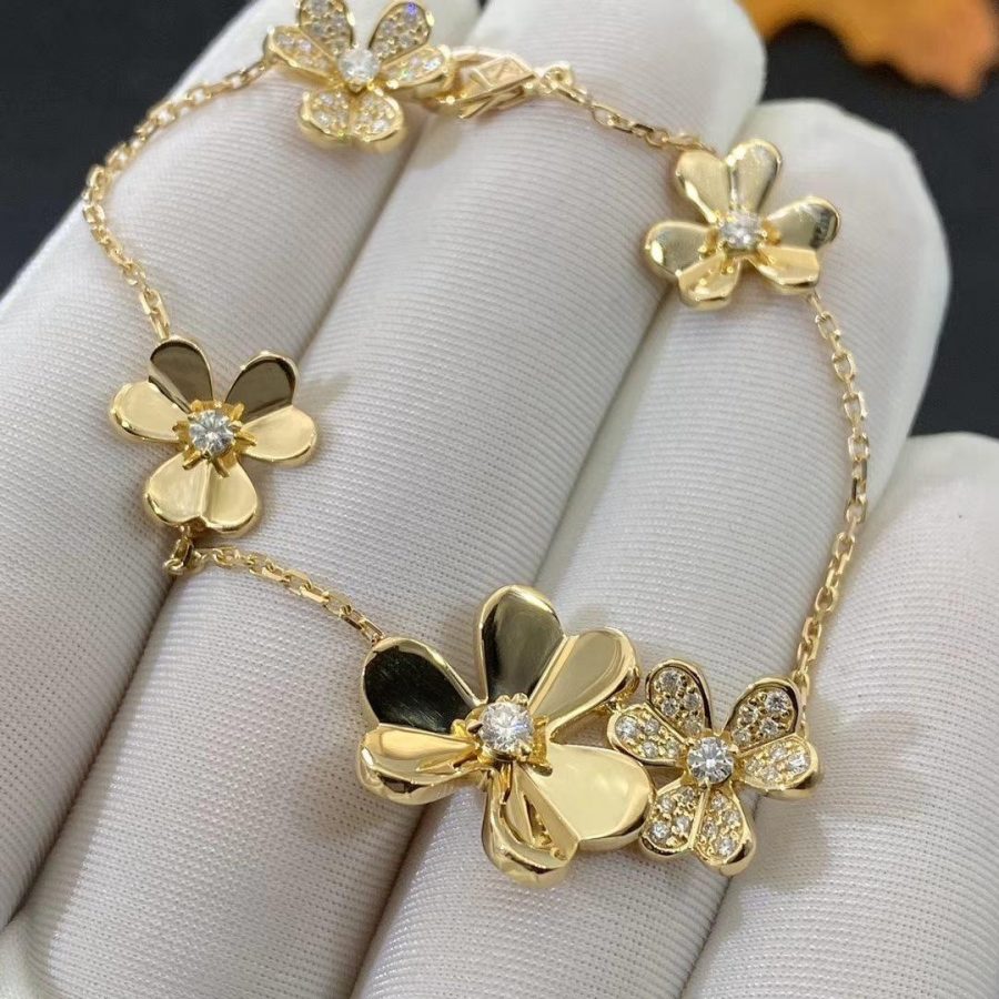 [Pearl Jewelrys]FRIVOLE GOLD 5 FLOWERS BRACELET