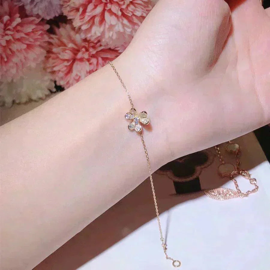 [Pearl Jewelrys]FRIVOLE GOLD FLOWER DIAMOND BRACELET