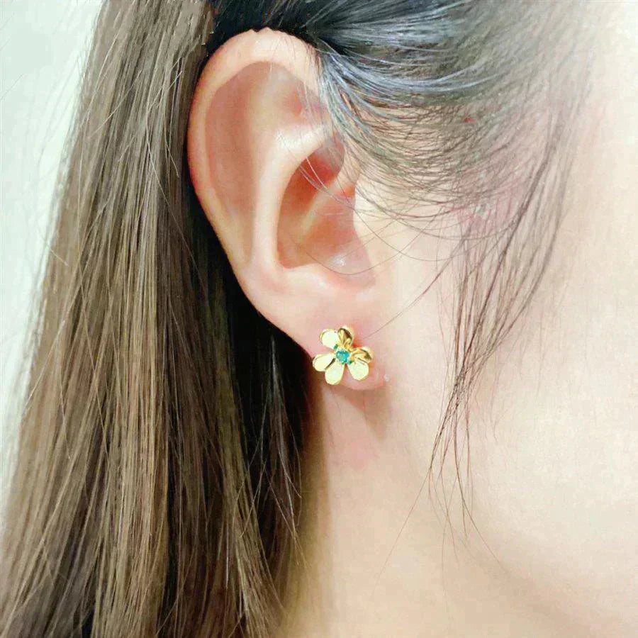 [Pearl Jewelrys]FRIVOLE  FLOWER MALACHITE EARRINGS
