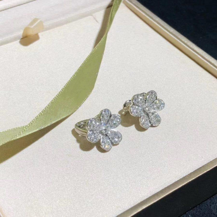[Pearl Jewelrys]FRIVOLE SILVER FLOWER DIAMOND EARRINGS