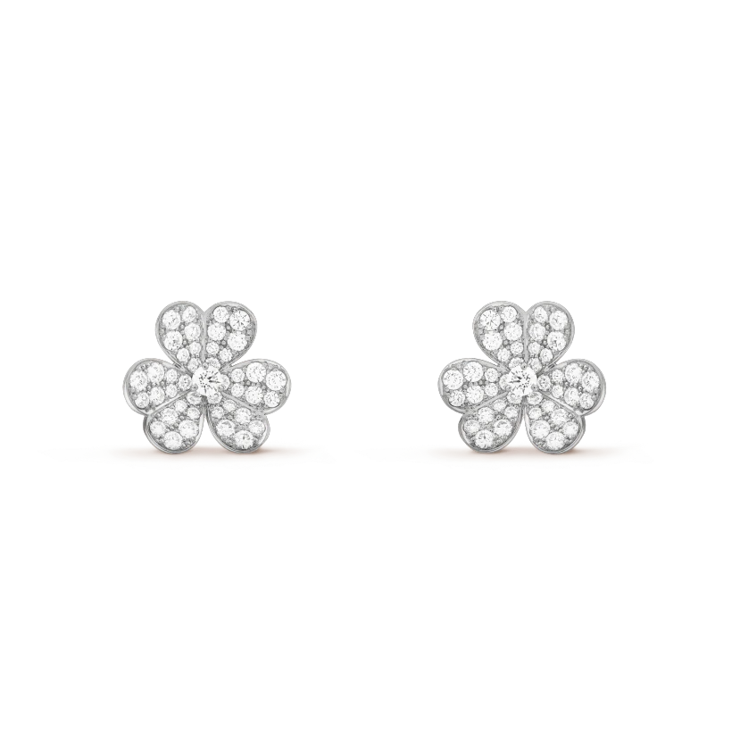 [Pearl Jewelrys]FRIVOLE SILVER FLOWER DIAMOND EARRINGS