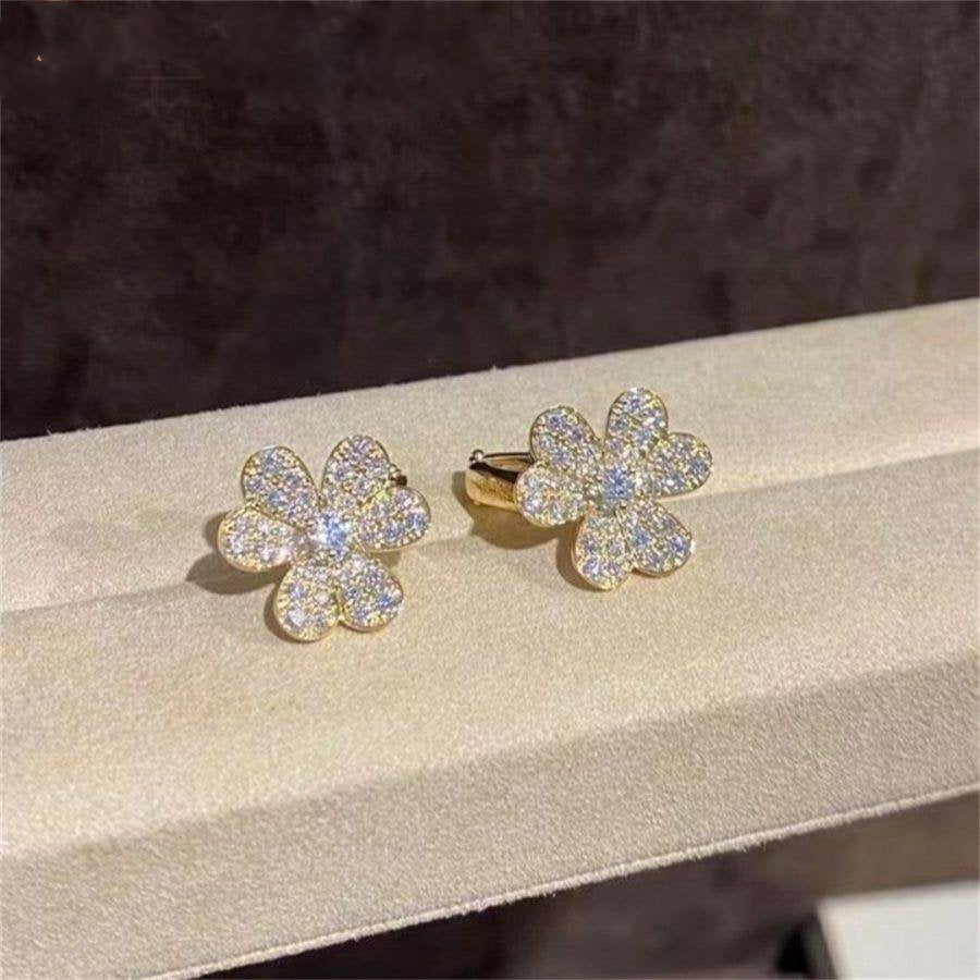 [Pearl Jewelrys]FRIVOLE GOLD FLOWER DIAMOND EARRINGS