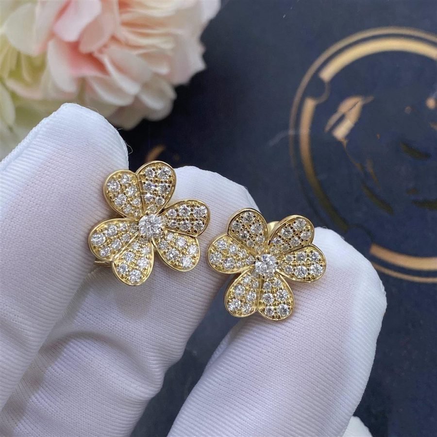 [Pearl Jewelrys]FRIVOLE GOLD FLOWER DIAMOND EARRINGS