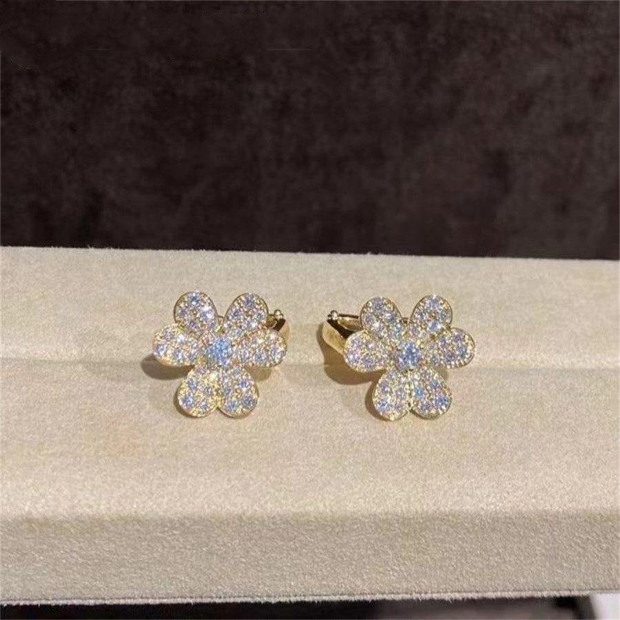 [Pearl Jewelrys]FRIVOLE GOLD FLOWER DIAMOND EARRINGS