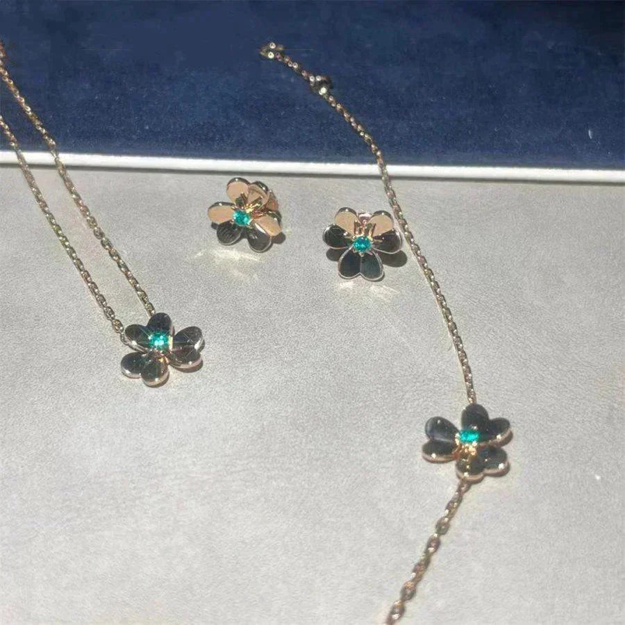 [Pearl Jewelrys]FRIVOLE  FLOWER MALACHITE EARRINGS