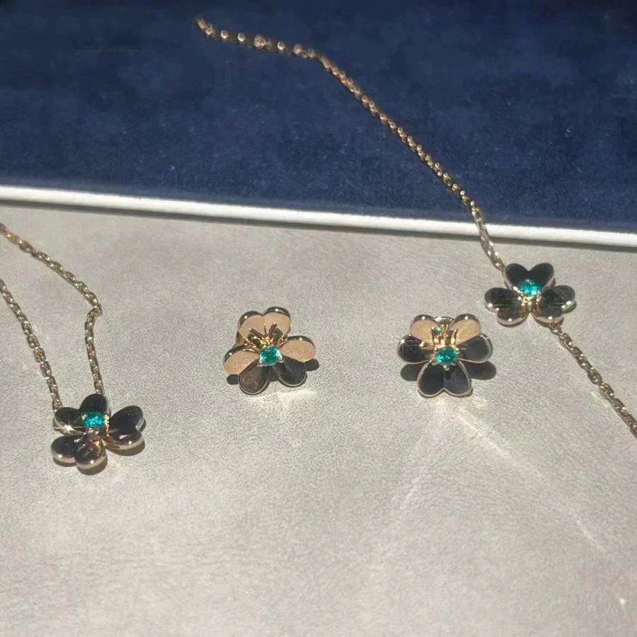 [Pearl Jewelrys]FRIVOLE  FLOWER MALACHITE EARRINGS