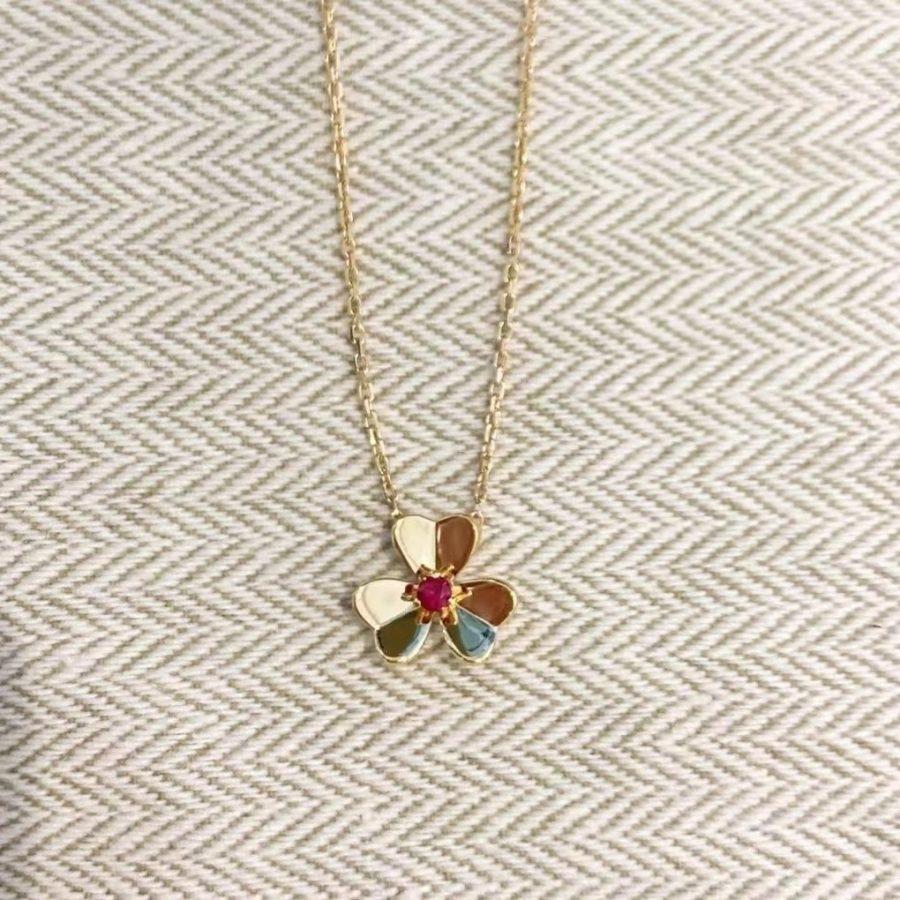 [Pearl Jewelrys]FRIVOLE GOLD FLOWER NECKLACE