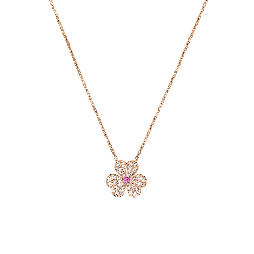 [Pearl Jewelrys]FRIVOLE ROSE GOLD FLOWER DIAMOND NECKLACE
