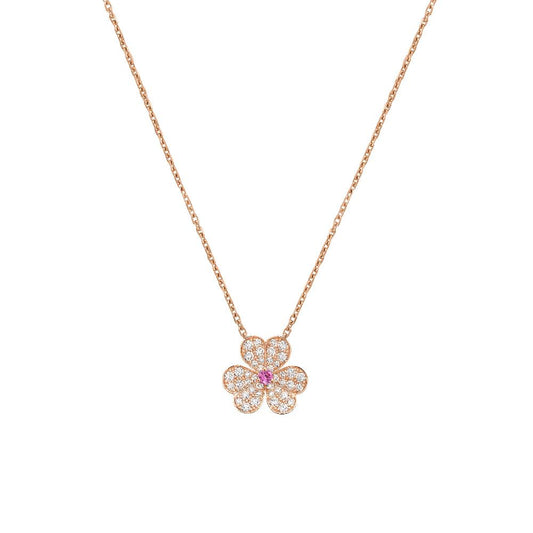 [Pearl Jewelrys]FRIVOLE ROSE GOLD FLOWER DIAMOND NECKLACE