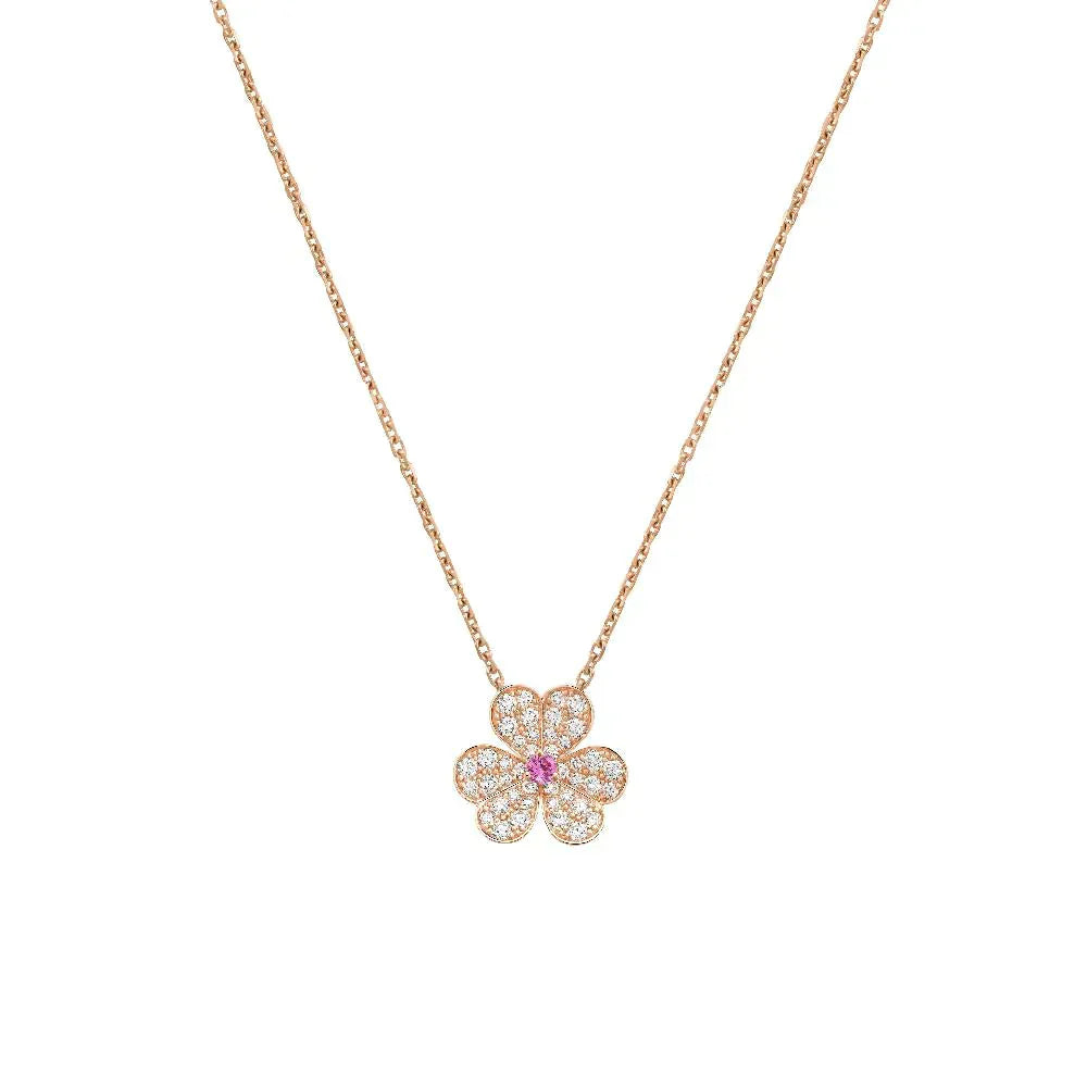 [Pearl Jewelrys]FRIVOLE ROSE GOLD FLOWER DIAMOND NECKLACE