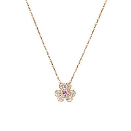 [Pearl Jewelrys]FRIVOLE ROSE GOLD FLOWER DIAMOND NECKLACE