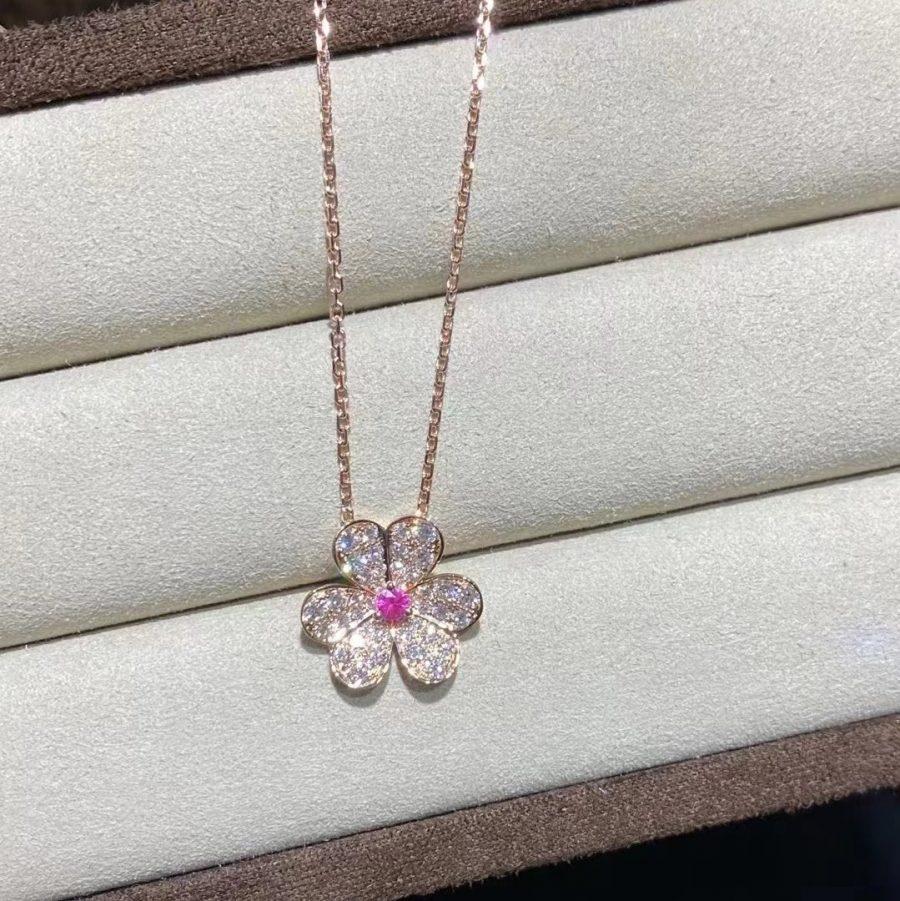 [Pearl Jewelrys]FRIVOLE ROSE GOLD FLOWER DIAMOND NECKLACE