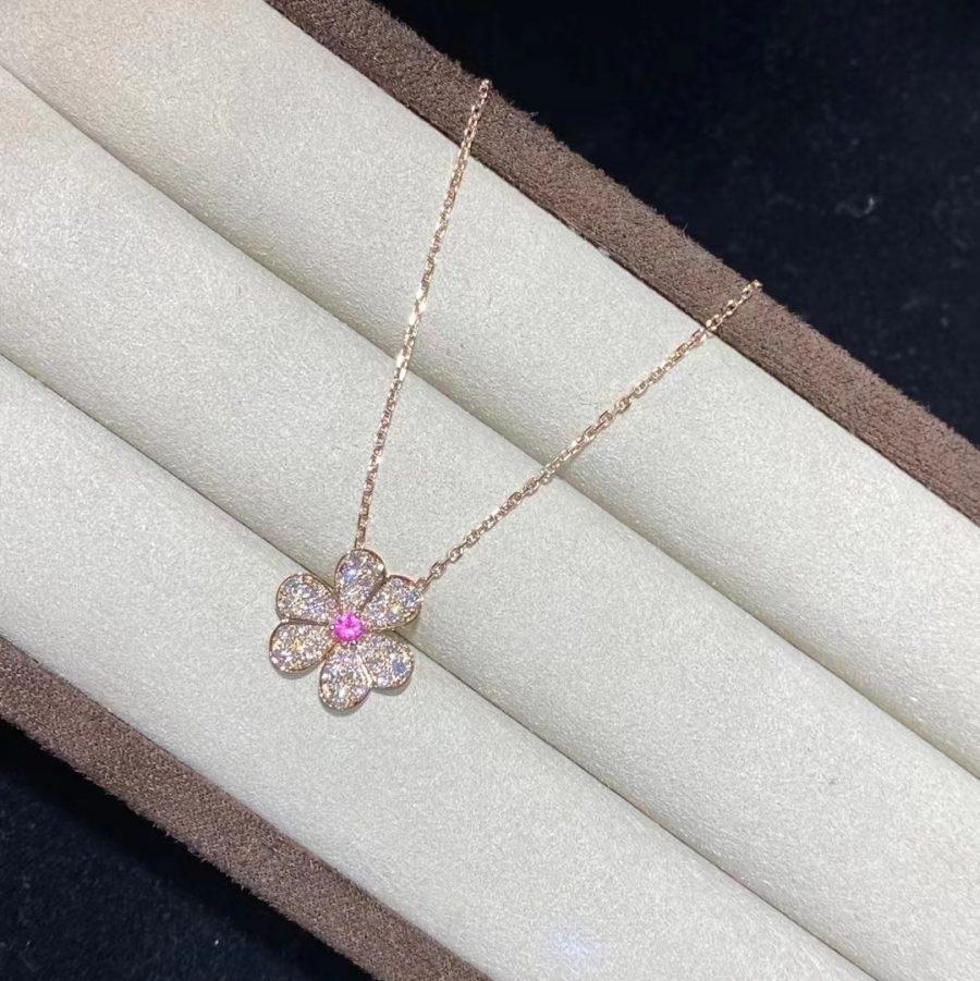[Pearl Jewelrys]FRIVOLE ROSE GOLD FLOWER DIAMOND NECKLACE